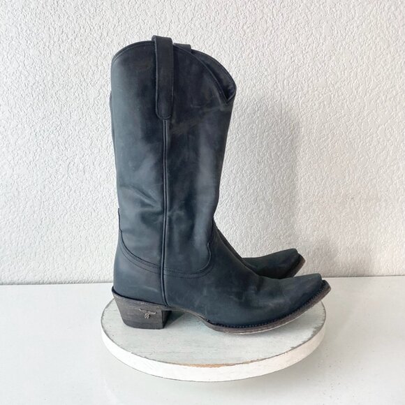 Lane EMMA JANE Womens Cowboy Boots 9.5 Matte Black Western Cowgirl Mid Calf Tall - Picture 2 of 11